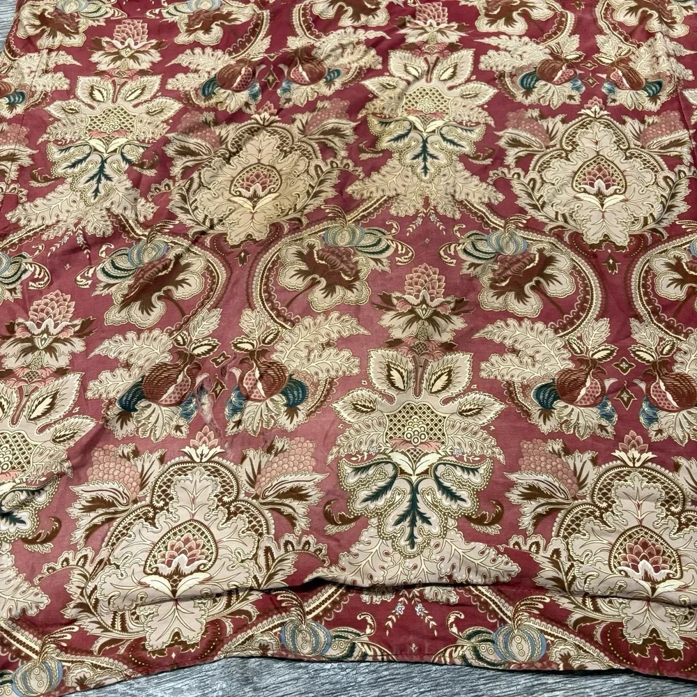RALPH LAUREN JARDINIERE RED/GOLD SATEEN  Euro Square Pillow Paisley Sham